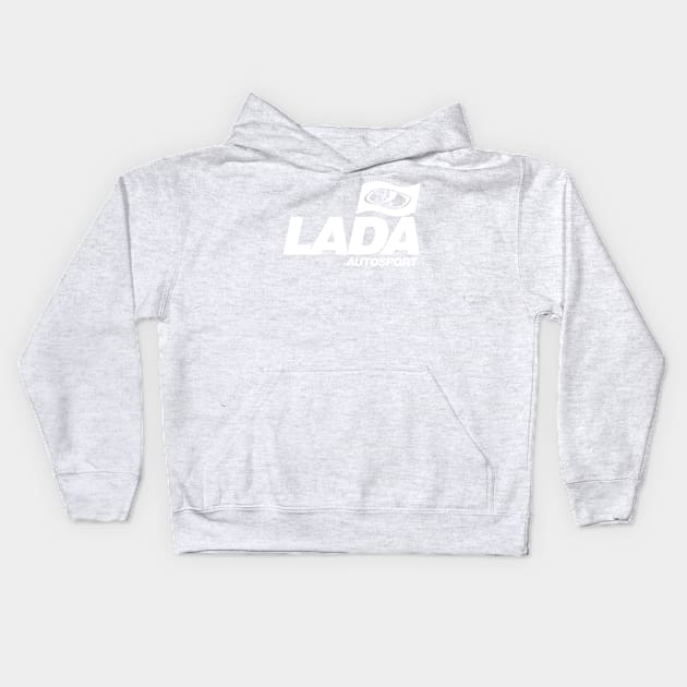 Lada Autosport with flag logo (white) Kids Hoodie by GetThatCar